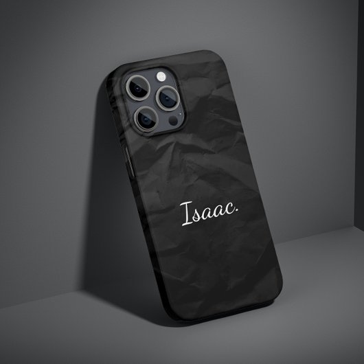 Zwart Verfrommelde Document minimalistische Douane Case-Mate iPhone Case