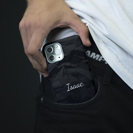 Zwart Verfrommelde Document minimalistische Douane Case-Mate iPhone Case