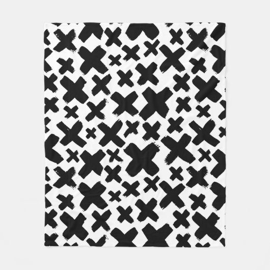 Zwart verfspatroon fleece deken (Voorkant)