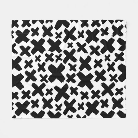 Zwart verfspatroon fleece deken (Voorkant (Horizontaal))