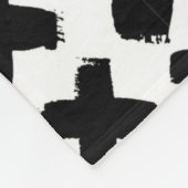 Zwart verfspatroon fleece deken (Hoek)