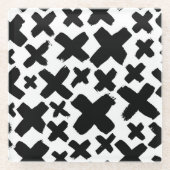 Zwart verfspatroon glazen onderzetter (Voorkant)