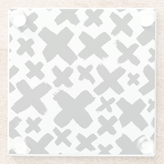 Zwart verfspatroon glazen onderzetter (Achterkant)