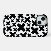 Zwart verfspatroon iPhone 15 case (Achterkant horizontaal)