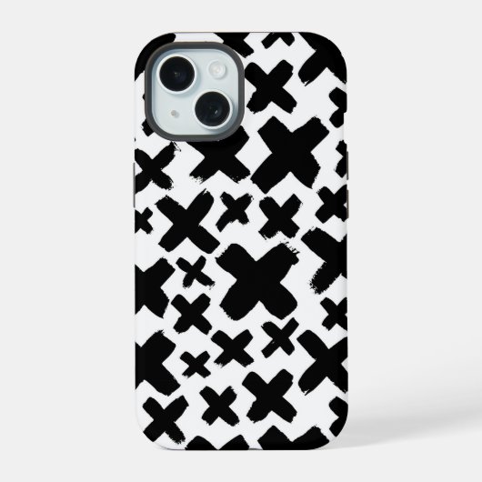 Zwart verfspatroon iPhone 15 case (Achterkant)