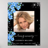 Zwart vergeet me niet om een foto-herdenking te ma poster (Voorkant)