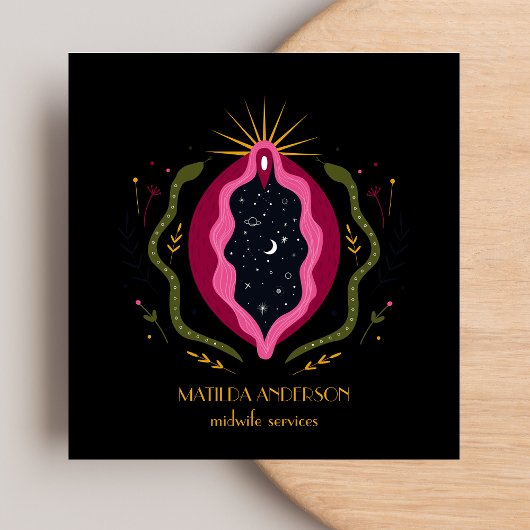 Zwart Verloskundige Diensten Zwangerschap Zwangers Vierkante Visitekaartje