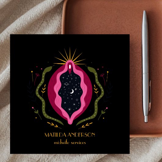 Zwart Verloskundige Diensten Zwangerschap Zwangers Vierkante Visitekaartje