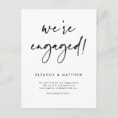 Zwart Verloving met handschrift Aankondigingskaart (Voorkant)