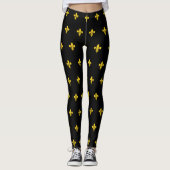 Zwart veroudering met gouden vlooier de Lis Leggings (Voorkant)