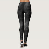 Zwart versleten en verweerd lederen patroon leggings (Achterkant)