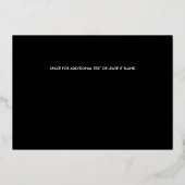 Zwart Verticaal Photo Graduation CAP-script Folie Uitnodiging (Achterkant)