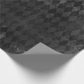 Zwart vervormd harlequin-patroon cadeaupapier (Hoek)