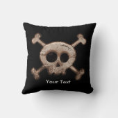 Zwart vervormd Sierkussen schedel en Botten (Achterkant)