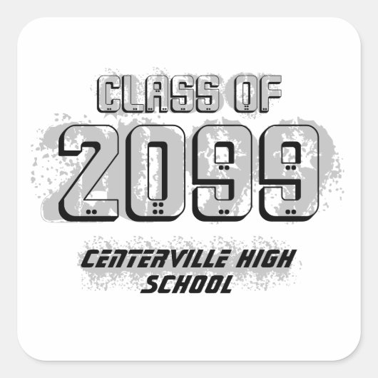 Zwart-vervormde moderne klasse van vierkante Stick Vierkante Sticker (Voorkant)