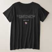 Zwart verzamelen/Verschillen/Witte letters Grote Maat T-shirt (Design achterkant)