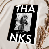 Zwart | Vet Afstudeerder Foto Afstuderen Bedankkaart