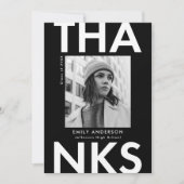 Zwart | Vet Afstudeerder Foto Afstuderen Bedankkaart (Voorkant)