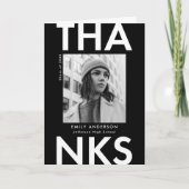 Zwart | Vet Afstudeerder Foto Afstuderen Bedankkaart (Voorkant)