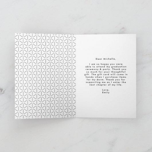 Zwart | Vet Afstudeerder Foto Afstuderen Bedankkaart (Binnen)