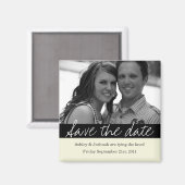 Zwart Vet Banner Foto Save The Date Magnet (Voorkant / Achterkant)