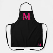 Zwart & Vet Hot Pink Monogram Initiaal Frans Schort (Voorkant)