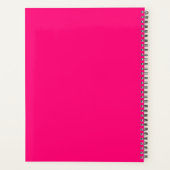 Zwart & Vet Hot Pink Monogram Initiaal Typografie Planner (Achterkant)