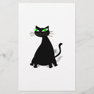 Zwart vet met groene ogen briefpapier