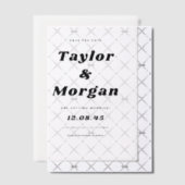 Zwart Vet Retro Script De datum opslaan Vellum Uitnodigingen (Offset (Uitnodiging))