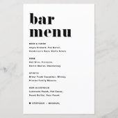Zwart Vet Retro Typografie Bruiloft Bar Menu (Voorkant)