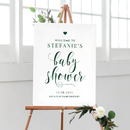Zwart vet script Baby shower Welkomstteken Poster