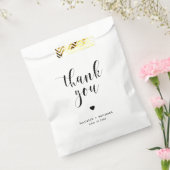 Zwart vet script bruiloft dank u bedankzakje (Gezegeld)