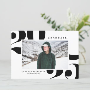 Zwart Vet Typografie 2024 Foto Afstuderen Aankondiging