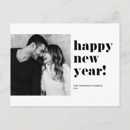 Zwart Vet Typografie Gelukkig Nieuwjaar Foto Feestdagenkaart