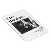 Zwart Vet Typografie Hart Foto Save the Date Magneet (Rechterzijde)