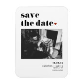 Zwart Vet Typografie Hart Foto Save the Date Magneet (Verticaal)