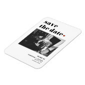 Zwart Vet Typografie Hart Foto Save the Date Magneet (Linkerzijde)