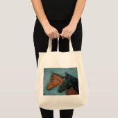 zwart veulen kastanje veulen twee baby paarden tote bag (Voorkant (product))