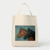 zwart veulen kastanje veulen twee baby paarden tote bag (Voorkant)
