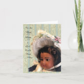 Zwart Victoriaans Antiek Doll Kaart voor Mam (Voorkant)