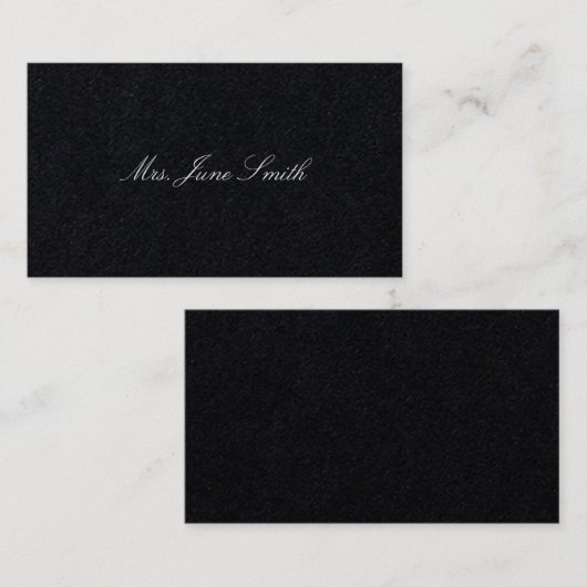 Zwart Victoriaans Belkaarten Contactkaartje (Voorkant / Achterkant)