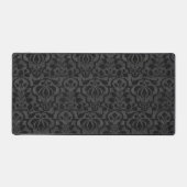 Zwart  Victoriaans Damast Naadloos Patroon Bureaumat (Voorkant)