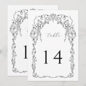 Zwart Victoriaans Lijst Tafelnummer (Voorkant / Achterkant)