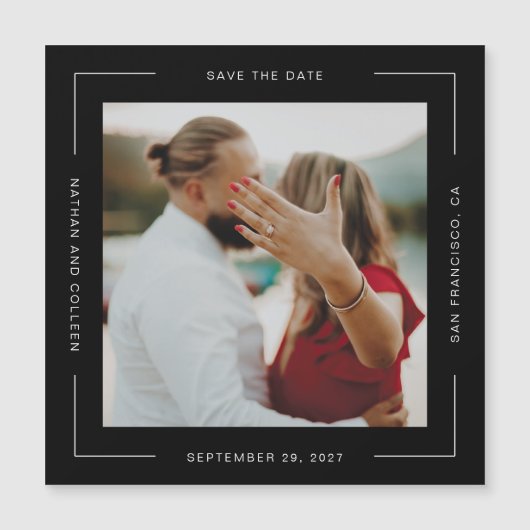 Zwart vierkant Alle rond Lijst Tekst opslaan Datum (Voorkant)