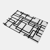Zwart vierkant artistiek ontwerp met elkaar verbin deurmat (Schuin)