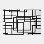 Zwart vierkant artistiek ontwerp met elkaar verbin deurmat (Voorkant)