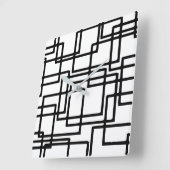 Zwart vierkant artistiek ontwerp met elkaar verbin vierkante klok (Hoek)