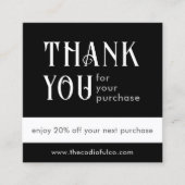 Zwart Vierkant Korting Kaart Klantenkaartje (Voorkant)