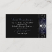 Zwart vierkant met mousserend Diamonds Visitekaartje (Achterkant)