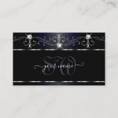 Zwart vierkant met mousserend Diamonds Visitekaartje (Voorkant)